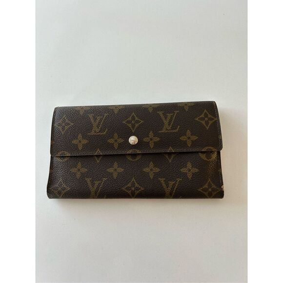 Louis Vuitton Monogram Portefeiulle Sarah Long Bifold Wallet Brown Women's - Picture 1 of 8